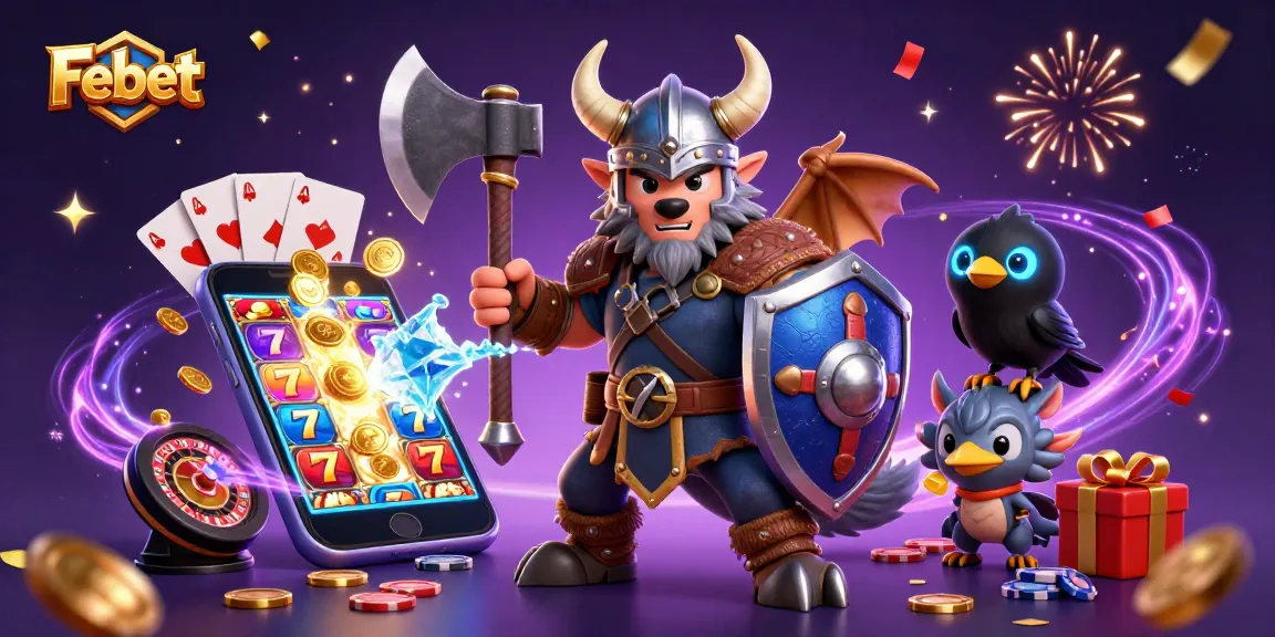 Engage with Febet's vibrant casino experience featuring epic characters and exciting game elements.