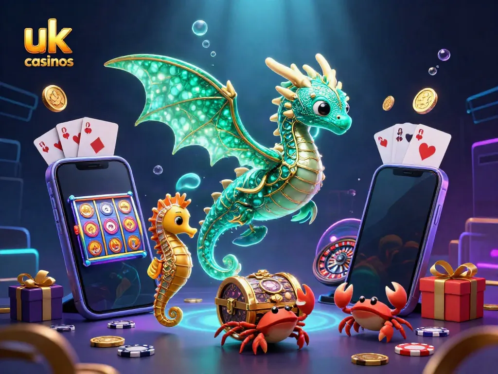 Engage with exciting uk casinos featuring a 3D sea dragon and treasure-filled gameplay.