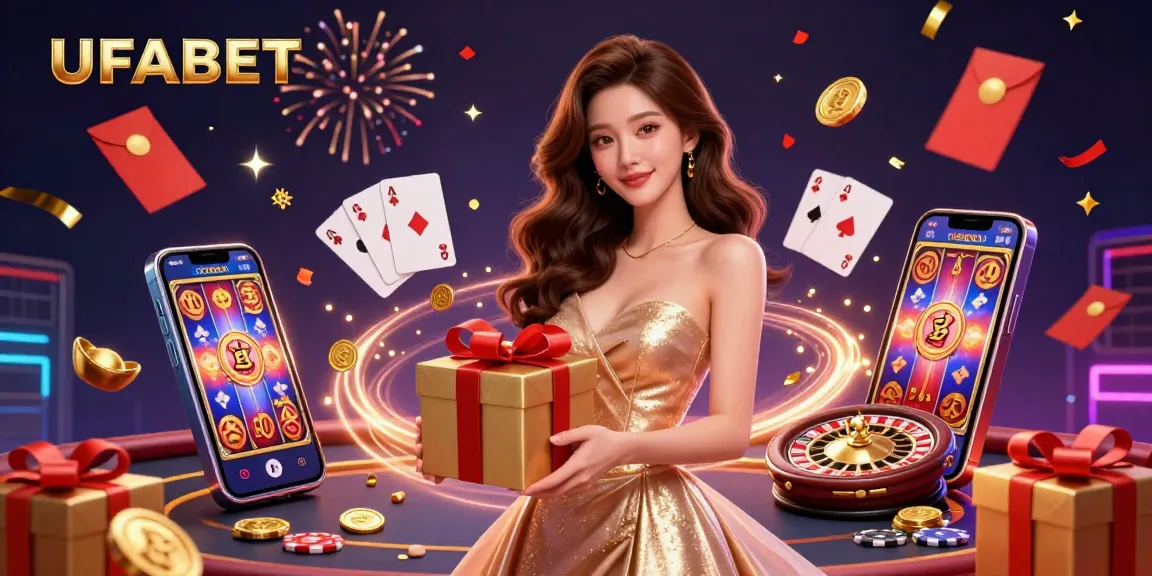 Experience exciting casino gaming with UFABET's vibrant atmosphere, featuring beautiful characters and dynamic slot games.