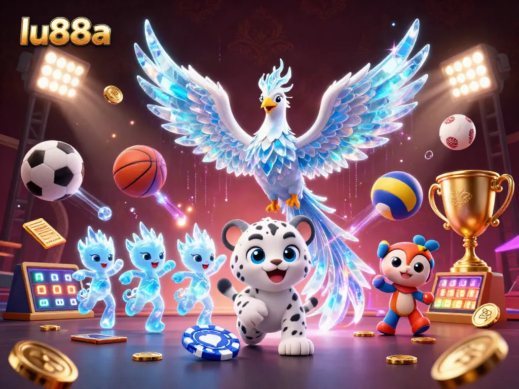 Play to win big with lu88a's ice phoenix and dynamic sports elements in this captivating casino scene.